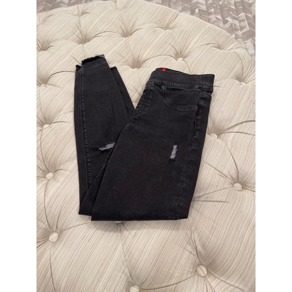 SPANX Gray/Black Distressed Skinny Jeans—Like New - Picture 9 of 9